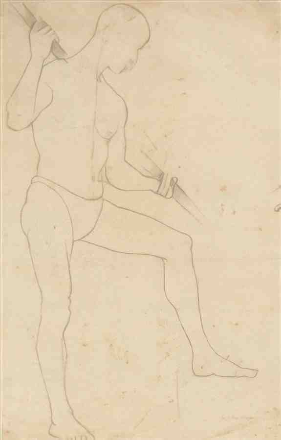 L S Lowry Figure Study 2 A4 Art Photo Print