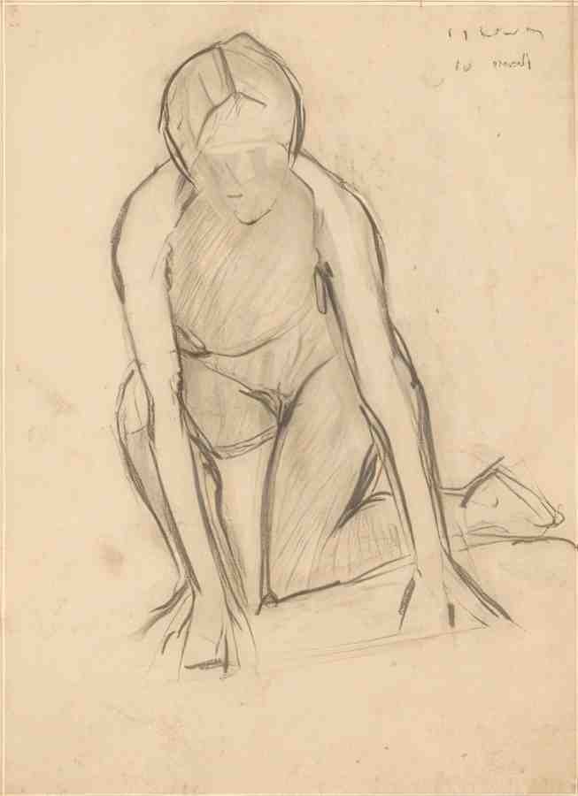 L S Lowry Figure Study Ten Minute Drawing A4 Art Photo Print