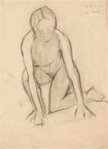 L S Lowry Figure Study (Ten Minute Drawing) A4 Photo Print