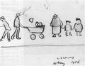 L S Lowry Figure With Perambulator, And Figure With Children A4 Photo Print 1