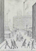 L S Lowry Figures By A Factory(1) A4 Photo Print