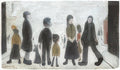 L S Lowry Figures In A Street 1 A4 Art Photo Print 1