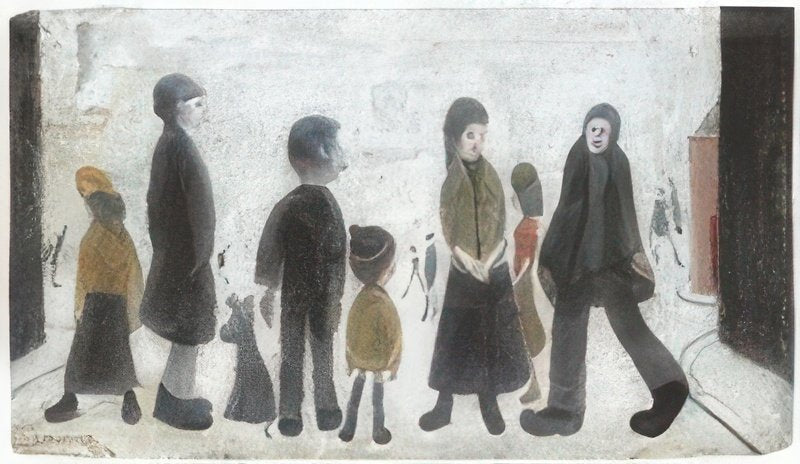 L S Lowry Figures In A Street 1 A4 Art Photo Print 1