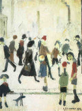 L S Lowry Figures In A Street(2) A4 Photo Print 1