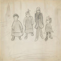 L S Lowry Figures In The Street(2) A4 Photo Print 1