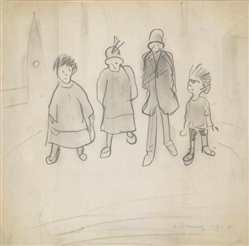 L S Lowry Figures In The Street(2) A4 Photo Print 1