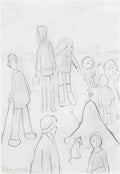 L S Lowry Figures On A Beach 2 A4 Art Photo Print