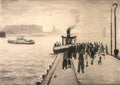 L S Lowry Figures On The Jetty, Knott End On Sea A4 Photo Print 1