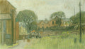 L S Lowry Figures Outside A Church(1) A4 Photo Print 1