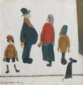 L S Lowry Figures With A Dog(1) A4 Photo Print 1