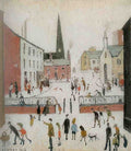 L S Lowry Figures With Church And Bollards(1) A4 Photo Print