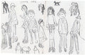 L S Lowry Figures, Six Bells, Abertillery, Ebbw Fach Valley, South Wales A4 Art Photo Print 1