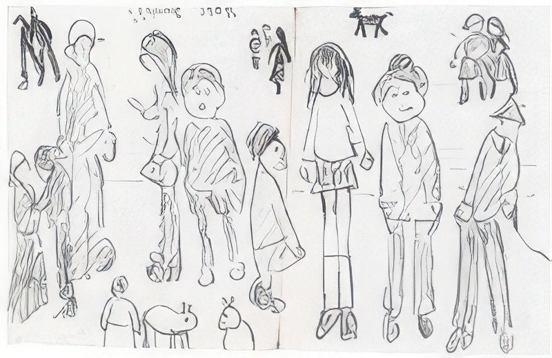 L S Lowry Figures, Six Bells, Abertillery, Ebbw Fach Valley, South Wales A4 Art Photo Print 1