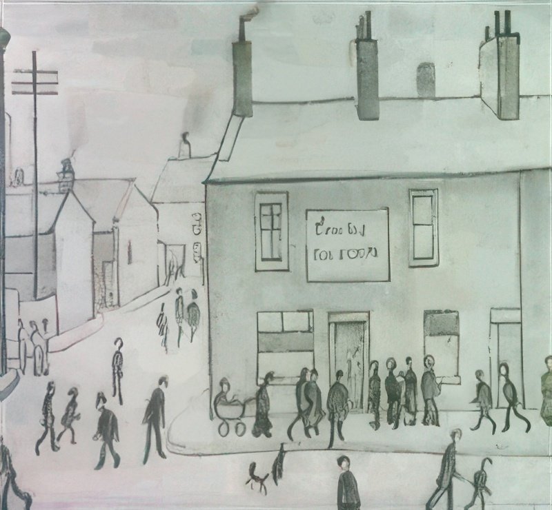 L S Lowry Fish And Chip Shop, Cleaton Moor A4 Photo Print 1