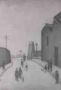 L S Lowry Footbridge At Droylsden(2) A4 Photo Print