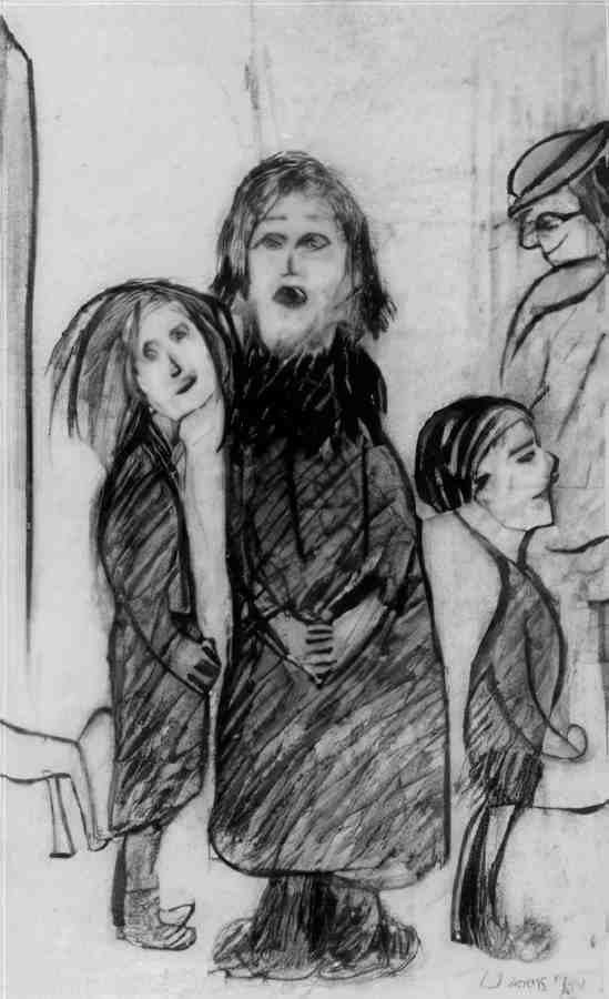 L S Lowry Four Figures And A Dog (2) A4 Photo Print 1