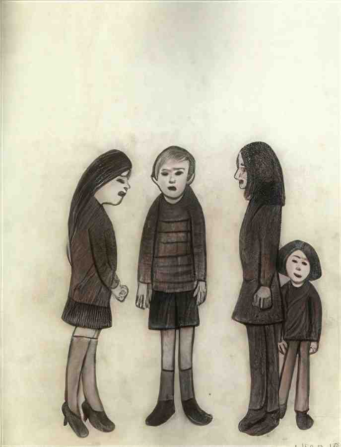 L S Lowry Four Young People(1) A4 Photo Print 1