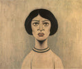 L S Lowry Girls Head(1) A4 Photo Print 1