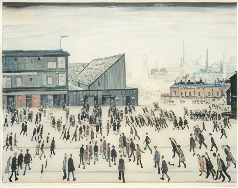 L S Lowry Going To The Match 2 A4 Art Photo Print 1