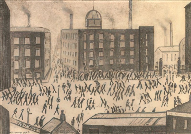 L S Lowry Going To The Mill 1 A4 Art Photo Print 1