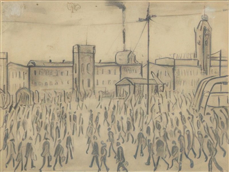L S Lowry Going To Work 2 A4 Art Photo Print 1
