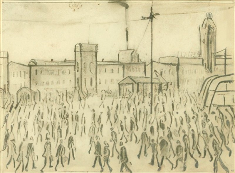 L S Lowry Going To Work 6 A4 Art Photo Print 1