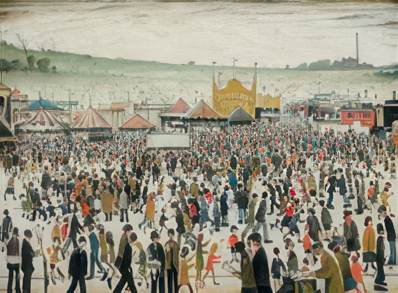 L S Lowry Good Friday, Daisy Nook A4 Art Photo Print 1