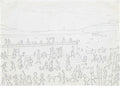 L S Lowry Group Of Figures By The Sea, With Dogs And Steps A4 Photo Print 1