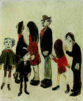 L S Lowry Group Of Figures(1) A4 Photo Print 1