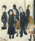 L S Lowry Group Of People With The Artist(1) A4 Photo Print 1