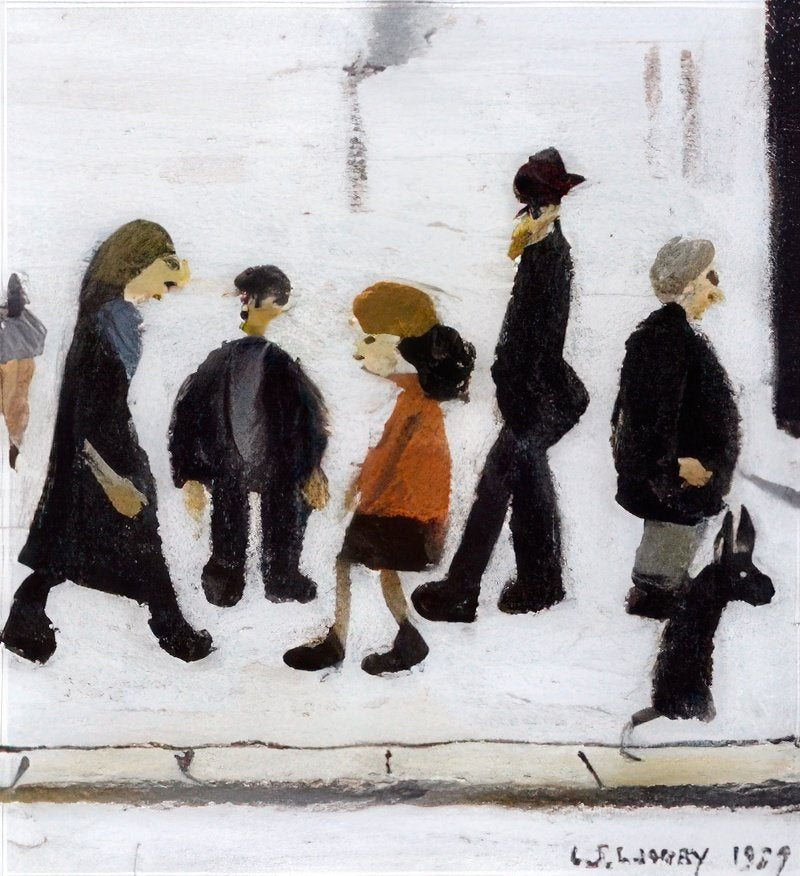 L S Lowry Group Of People(1) A4 Photo Print 1