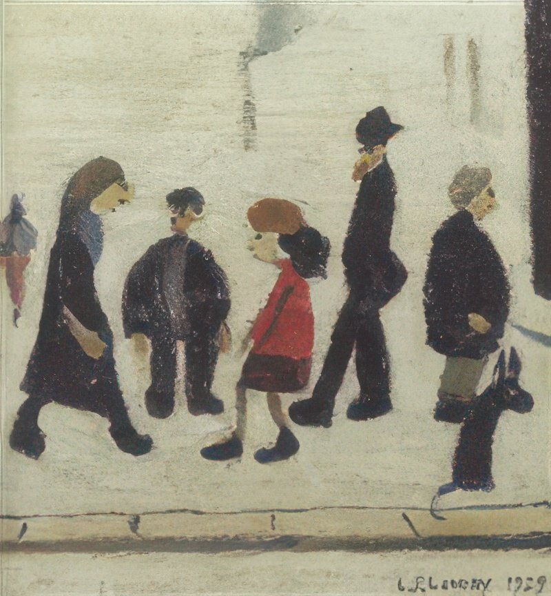 L S Lowry Group Of People 2 A4 Art Photo Print 1