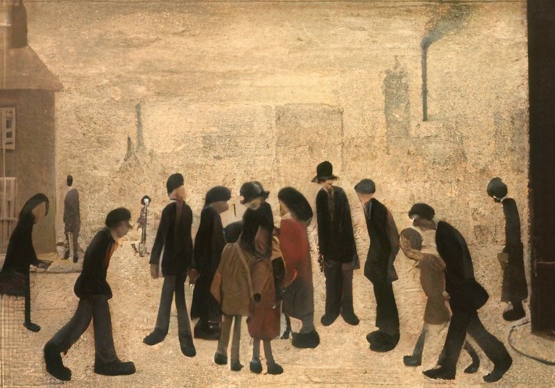 L S Lowry Group Of People(3) A4 Photo Print 1