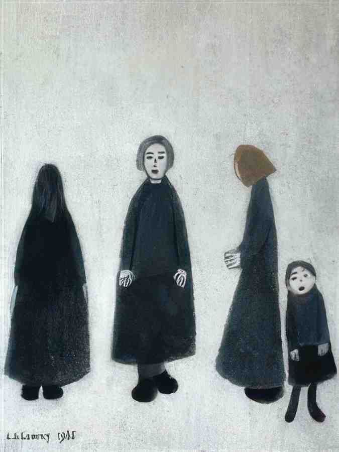 L S Lowry Group Of People(4) A4 Photo Print 1