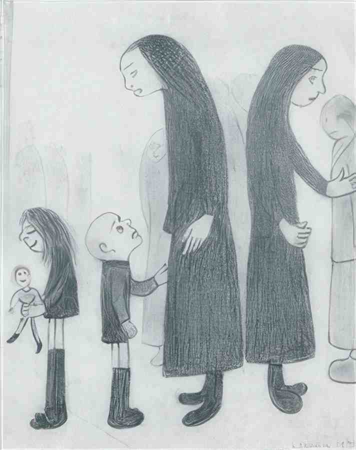 L S Lowry Group Of People 5 A4 Art Photo Print