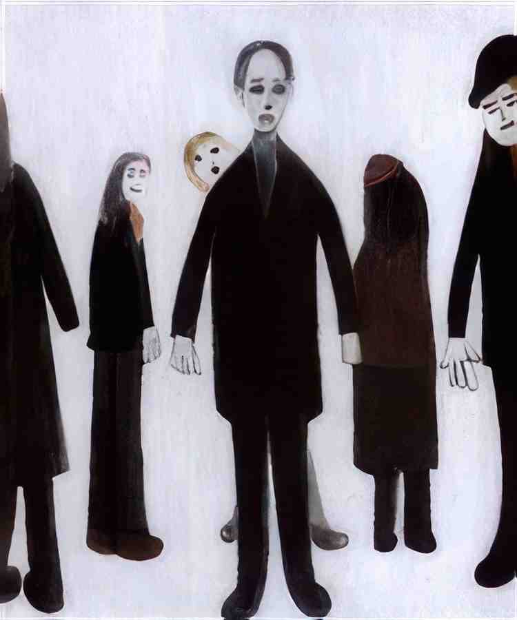 L S Lowry Group Of Six People(1) A4 Photo Print 1