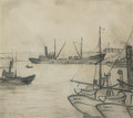 L S Lowry Harbour Scene(3) A4 Photo Print 1