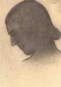 L S Lowry Head Of A Lady 2 A4 Art Photo Print