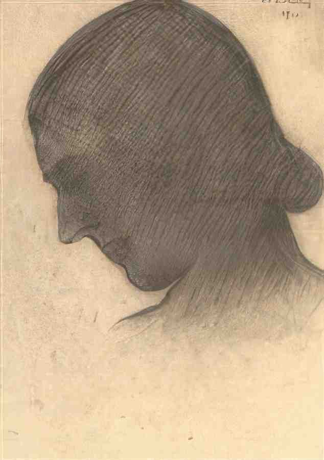 L S Lowry Head Of A Lady 2 A4 Art Photo Print