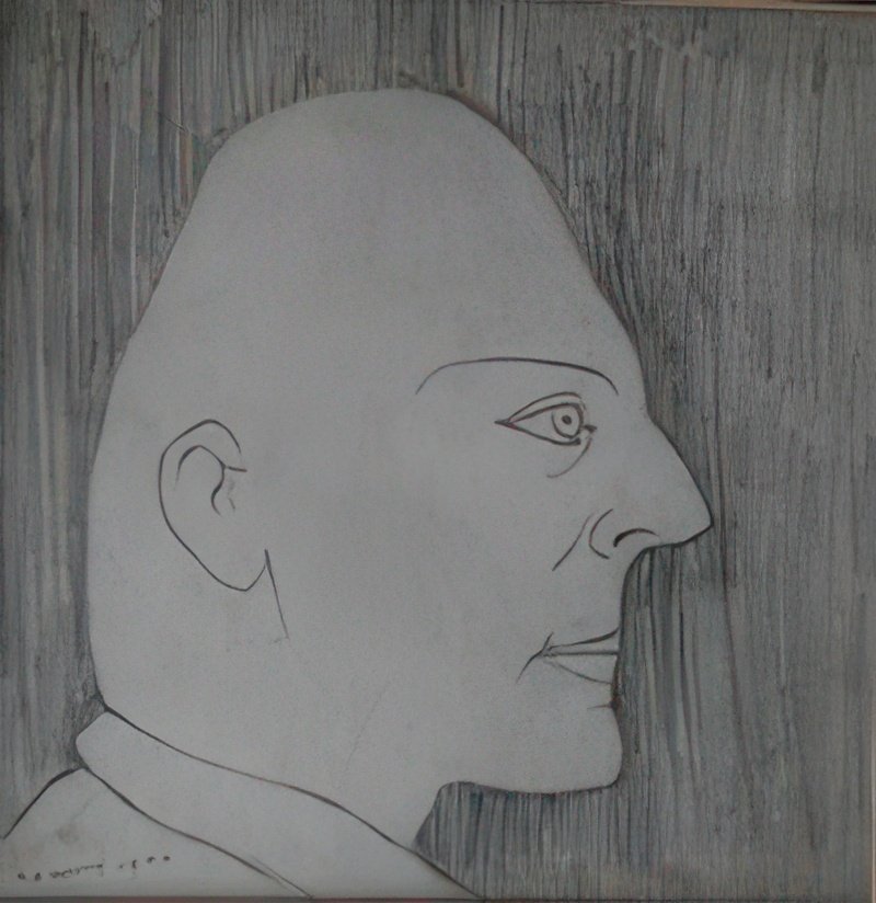 L S Lowry Head Of A Man (2) A4 Photo Print 1