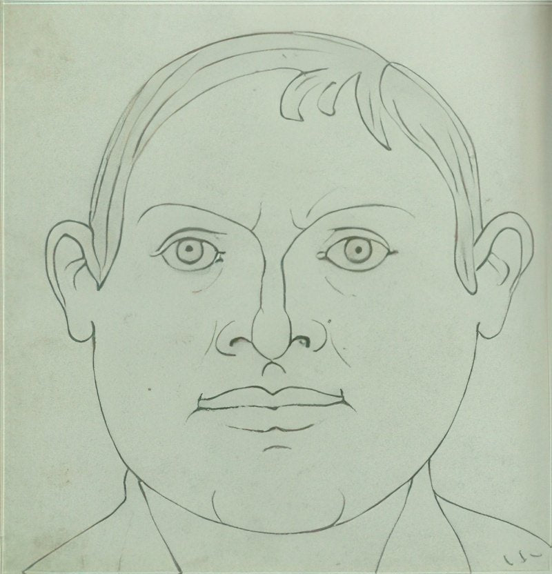 L S Lowry Head Of A Man(8) A4 Photo Print 1