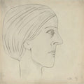 L S Lowry Head Of A Woman(1) A4 Photo Print 1