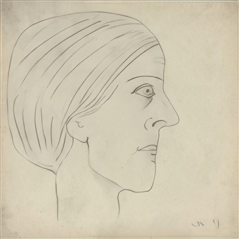 L S Lowry Head Of A Woman(1) A4 Photo Print 1