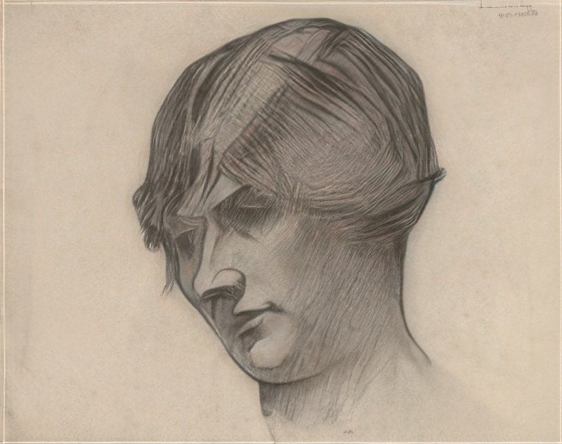 L S Lowry Head Of A Woman(2) A4 Photo Print 1