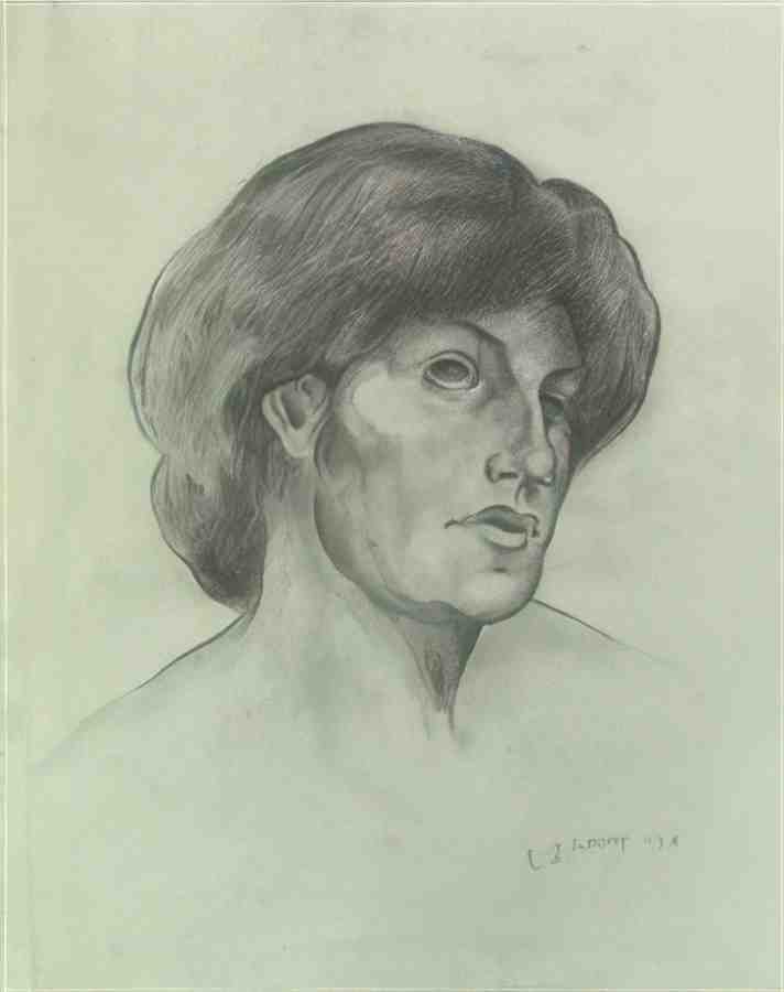 L S Lowry Head Of A Woman(3) A4 Photo Print 1