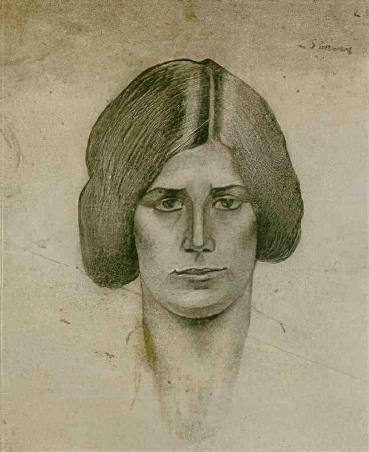 L S Lowry Head Of A Woman(4) A4 Photo Print 1