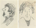 L S Lowry Head Studies 2 Works A4 Art Photo Print 1