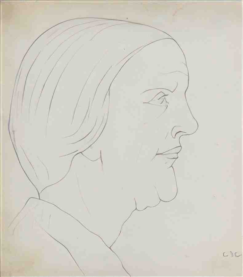 L S Lowry Head 1 A4 Art Photo Print