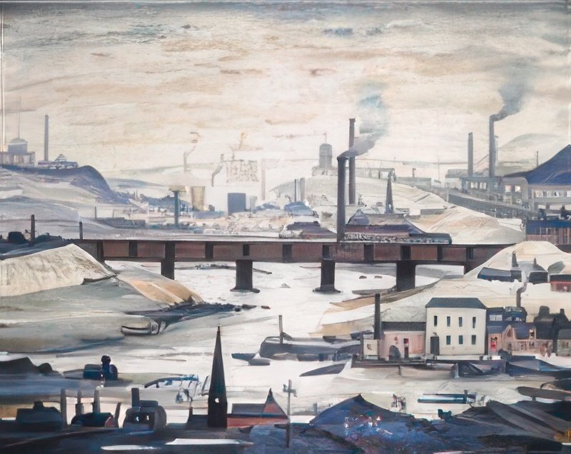 L S Lowry Industrial Panorama 2 A4 Art Photo Print 1