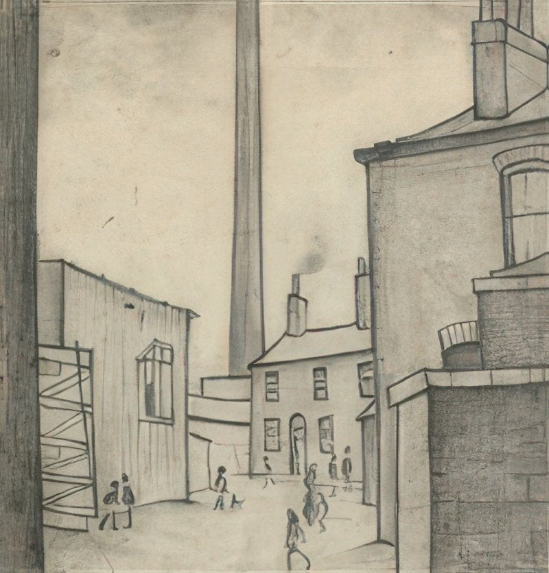 L S Lowry Industrial Scene, Droylsden A4 Art Photo Print 1